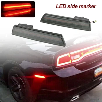 

1Pair Smoked Red LED Rear Side Marker Lights For Dodge Challenger 2008-2014 For Dodge Charger 2011-2014