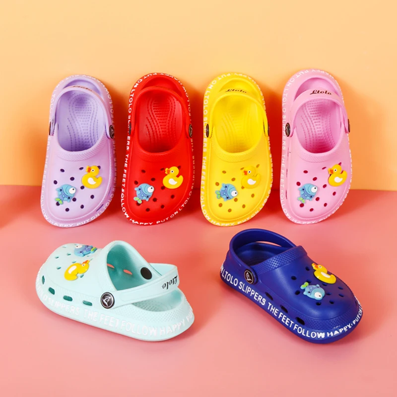 Ltolo Children Girl Boy Mules Clogs Kids Summer candy Garden Beach Slippers Cave Hole Baby Shoes For Girls Boys EUR23-34
