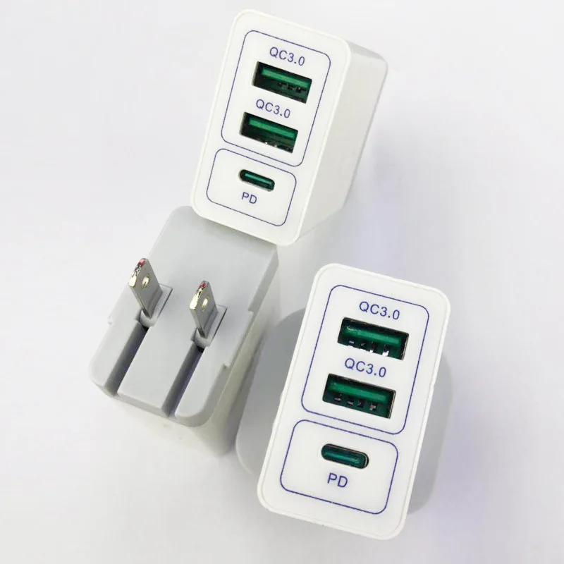 10 шт DHL двойной USB QC 3,0+ PD настенное быстрое зарядное устройство Быстрая Зарядка адаптер для мобильных телефонов samsung S8 S9 S10 Note 10