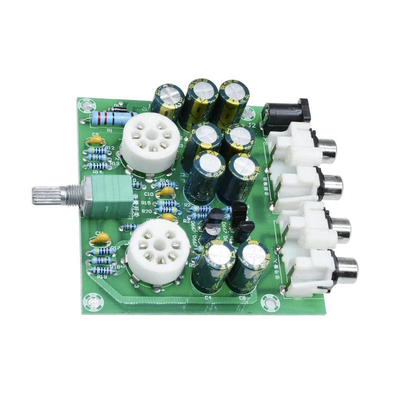 AC 12V 6J2 Tube Fever Pre Amplifier Preamp AMP Pre Amplifier Board Headphone Buffer Module Stereo Potentiometer Valve