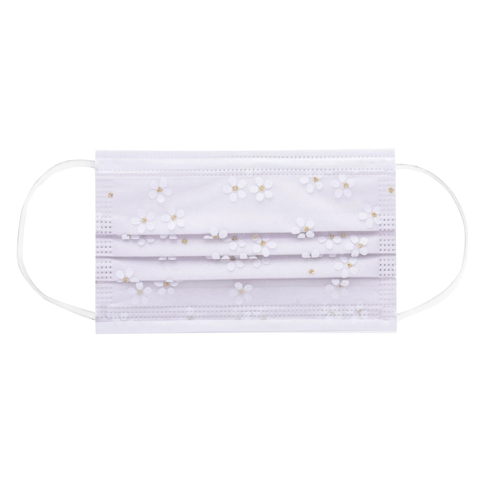 10/30/50PCS Adult Disposable Mask 4 Layer Nonwove Net Yarn Flowers mascarilla Protective Printing Masks Breathable Masque mask 5