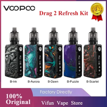 

Original VOOPOO Drag 2 Refresh 177W TC Kit with 4.5ml PNP Tank PnP-VM5 0.2ohm/ PnP-VM6 0.15ohm Coil E-cig Vape Kit vs Drag X