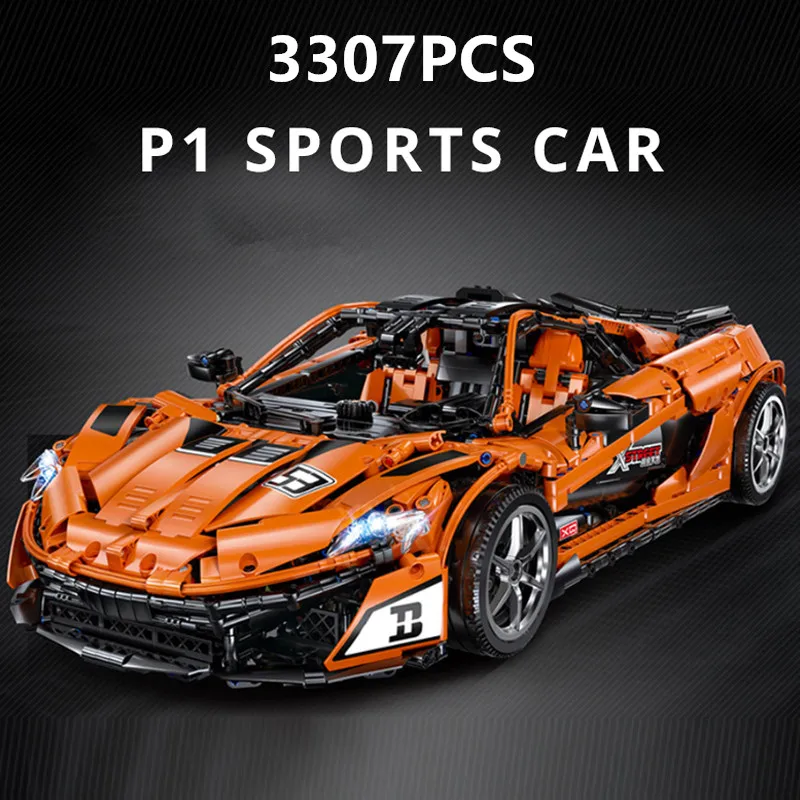 

DHL XQ1001 3307PCS MOC Technic Car McLaren P1 Orange Super Racing Sports Cars Model Building Blocks Set Bricks Toys For Children