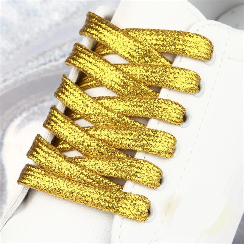 Cordones para zapatillas de correr, 1 par, brillantes, a la moda, de ancho| |