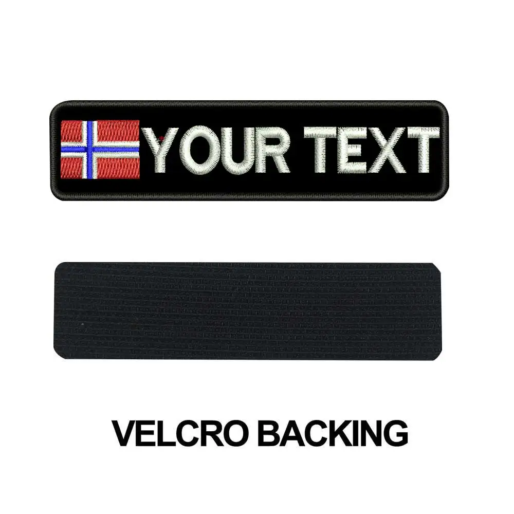 Norway velcro На заказ Норвежское имя нашивки бирки персонализированные железные на крючок подложки вышитые - Цвет: Norway velcro