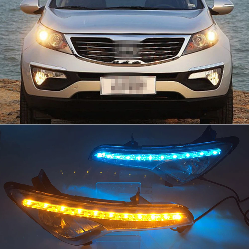 Автомобильная проблесковая 1 пара дневные ходовые огни для Kia Sportage 2010 2011 2012 2013 2014