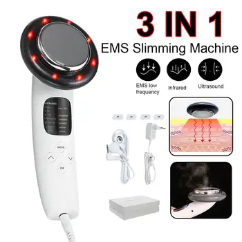 

New 3in1 Face Lifting EMS Infrared Ultrasonic Body Massager Device Ultrasound Slimming Fat Burner Cavitation Face Beauty Machine