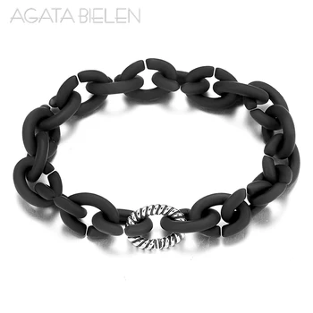 

black Rubber X bracelets Charm Beaded Bracelet European Jewellery For Women Men Jewelry