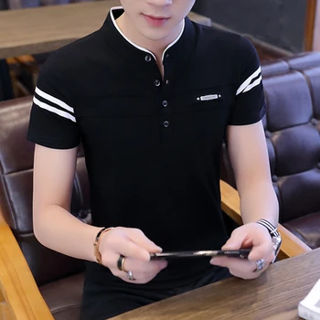 

New summer loose loose short-sleeved t-shirt men's casual top 6023