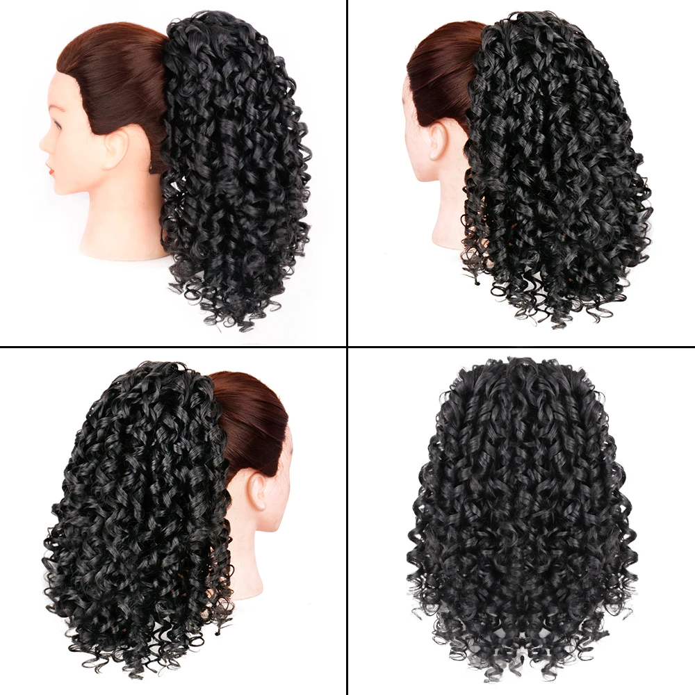 AZQUEEN Synthetic Hair Fiber Heat-Resistant Curly Hair With Ponytail Fake Chip-in Extensions Drawstring Elastic Band