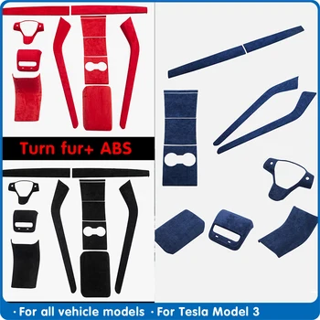 

For Tesla Model 3 Interior Protective ModelY Model3 Accessories Turn Fur Rear Exhaust Vent Cover For Tesla Y Car Central Control