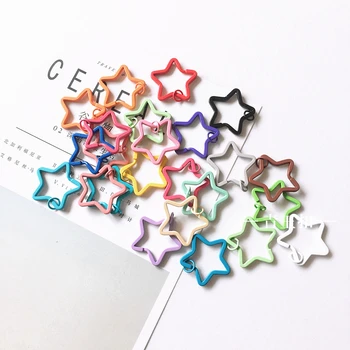 

20pcs Cute Keyrings Holder Kawaii Star Heart Shape Kawaii Candy Colours Key Rings Accessories Bag Pendants Charm Gifts Jewelry
