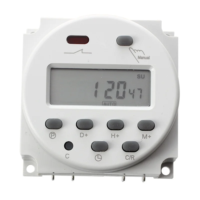 Горячая новинка lcd цифровой контроль питания программируемый таймер DC 12V 16A реле времени переключатель