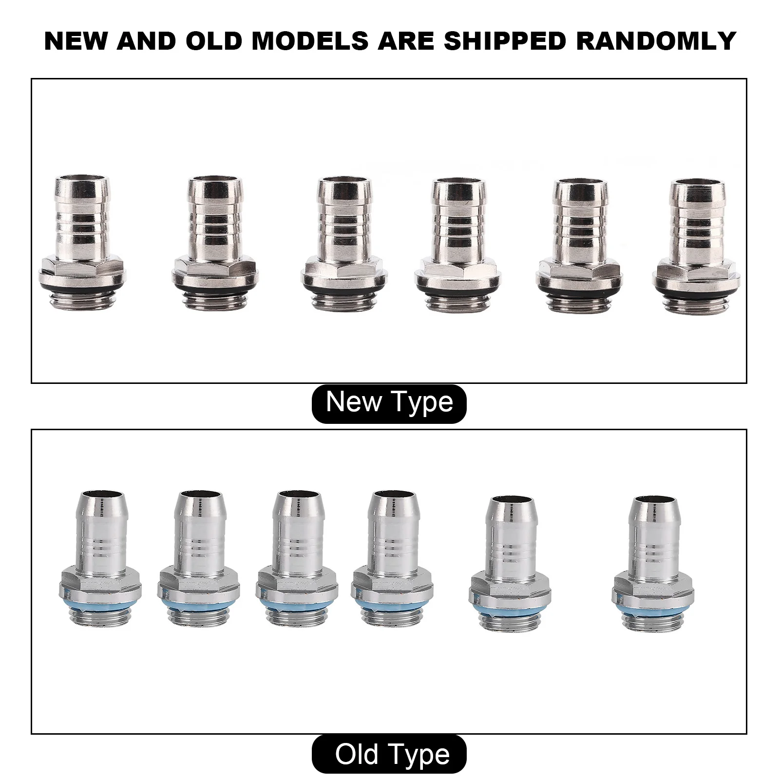Copper Barb-Fitting PC Water Cooling Two-Touch Fitting G1/4 Thread Barb Connector 6pcs For Tube 5.5mm/7.5mm/9.2mm/11mm Diameter extender fitting,angled adapter fitting,water cooling fitting