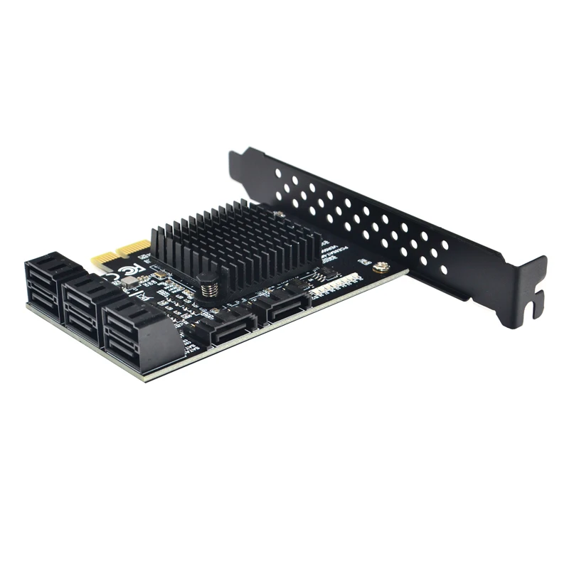 PCIE SATA III 8 Ports Controller Card PCIe 2.0 x1 SATA 6G Expansion Card with Low Profile Bracket Support Win10 PCIE