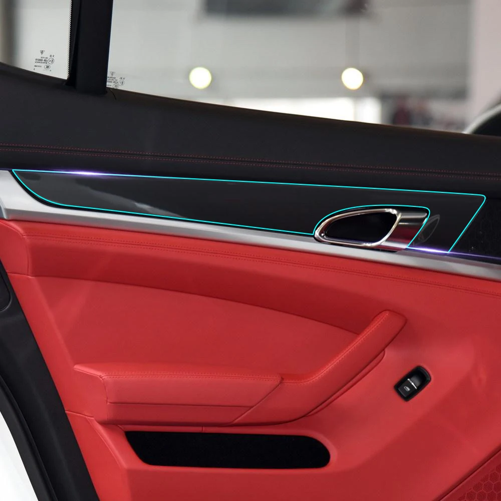 Самоочищающийся центр консоль передач краска отделка защитная пленка защитная наклейка для Porsche Panamera расширенная версия
