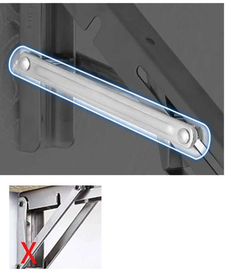 접이식 스탠드 테이블 선반 지원을위한 2PCS 스테인레스 스틸 브래킷 벽걸이 형 상품 선반 Mesa De Pared Plegable 책장