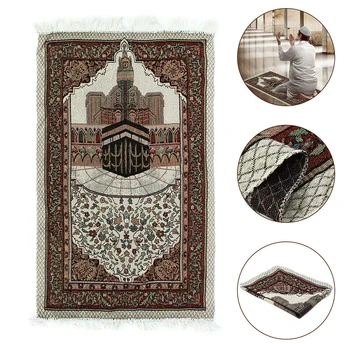 

110x65cm Blanket Embroidery Prayer Rug Carpet Home Islamic Muslim Tassel Tapestry Bedroom Tablecloth Lightweight Gift Portable