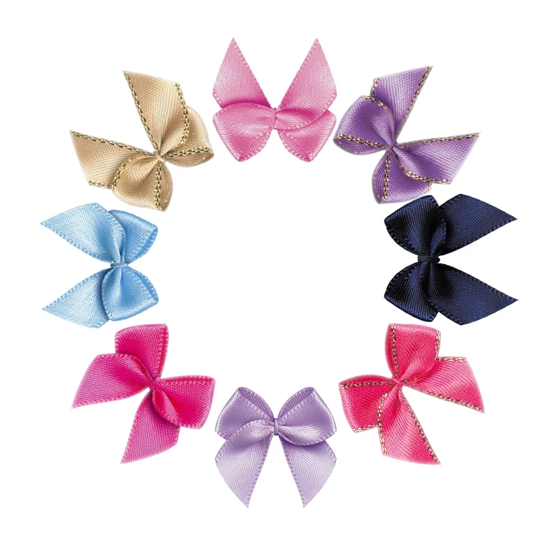

Silk Bow-Knot Mini Satin Ribbon Flowers Bows for Wedding Party Ribbon Cake Bow tie Decoration Scrapbooking DIY Crafts Supplies