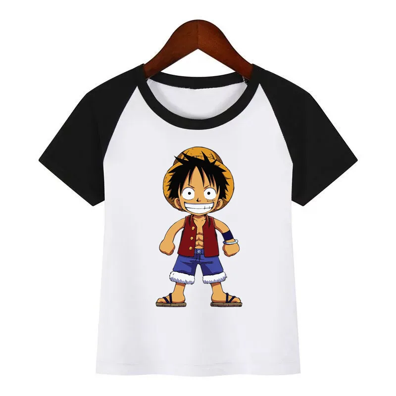 Аниме one piece Luffy/футболки с принтом для девочек и мальчиков дышащая Повседневная футболка с круглым вырезом Детская летняя футболка «С Днем Рождения» - Цвет: K257D
