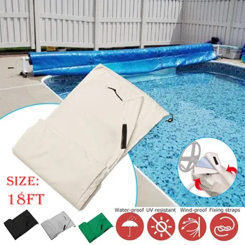 

550x96cm Swimming Pool Solar Reel Protective Cover for Pools up to 18' Wide Garden courtyard baby swimming pool waterproof cover