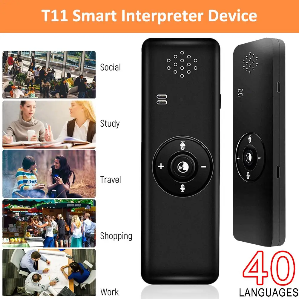

Newest T11 Portable Smart Language Translator Device Real Time Interpreter Support 40 Languages For Learning Travelling Business