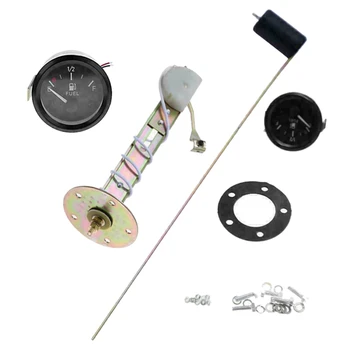 

12V 2 inch/52mm Universal Fuel Sensor E-1/2-F Pointer Meter Fuel Level Gauge Fuel Level Gauge with White LED Ligh