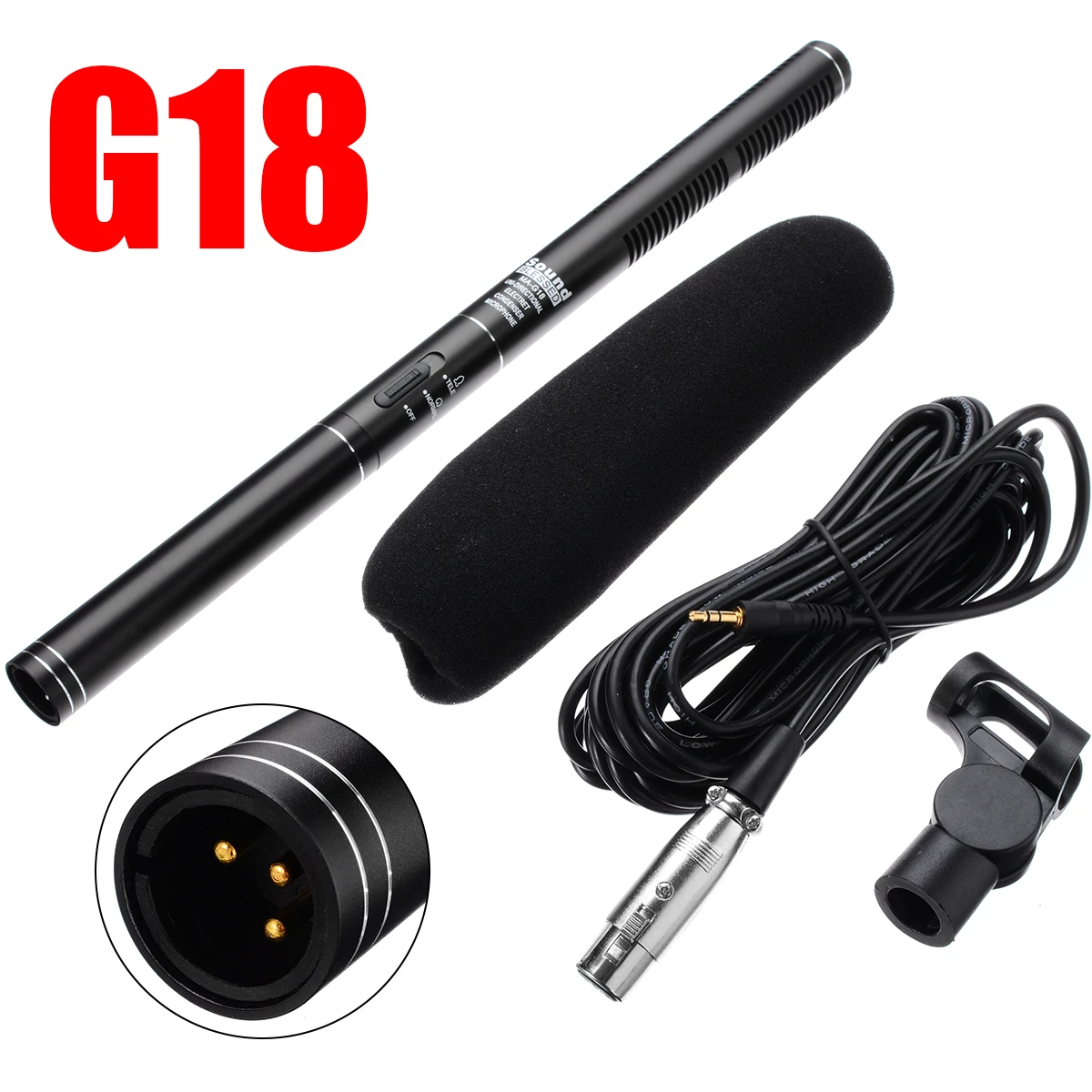 For DSLR Camera Video Camcorder 1pc G18 Condenser Microphone Interview Mic 3Meter Effective Pickup Range Mayitr