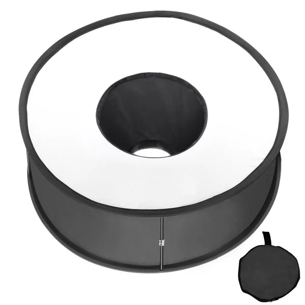 

45cm 18" Easy-fold Ring Speedlite Flash Softbox Diffuser Reflector For Canon Nikon Godox Macro Shoot Portrait Photography