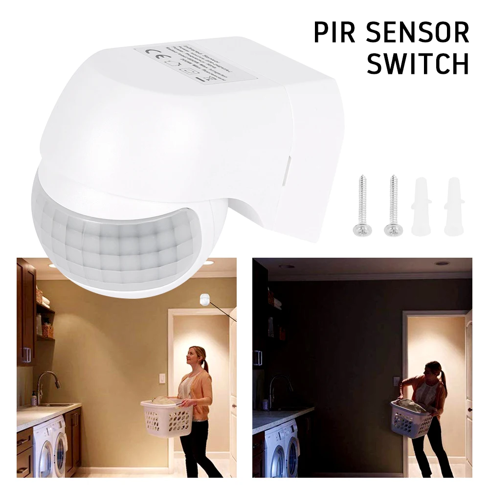 

Motion Sensor Switch 110v~220V Motion Detector Automatic Infrared PIR Sensor 180 Degree Rotating Outdoor Timer Light Switch