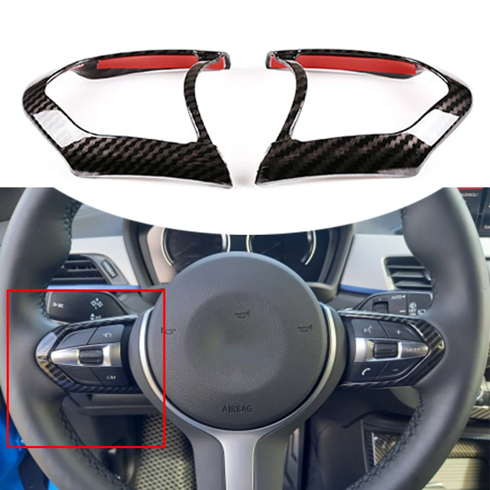

2pc For BMW X5 F15 X6 F16 F20 F22 F21 F30 F32 F33 F36 F06 F12 F13 Series 1 2 3 4 5 6 Car Steering Wheel Button Frame Trim Covers