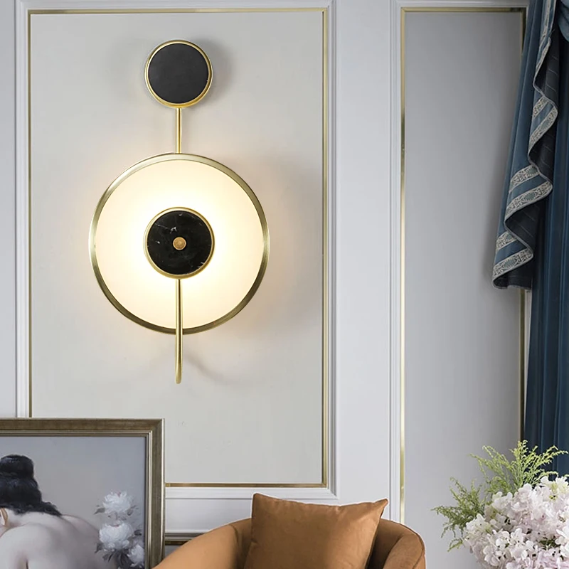 Modern Luxury Circular Marble Wall Light 1