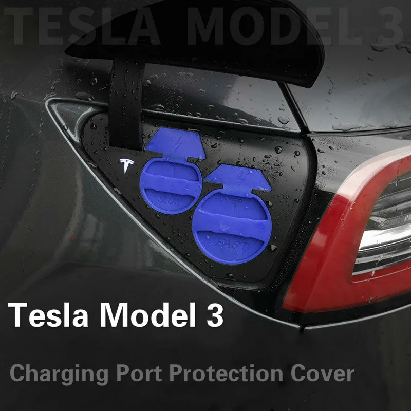 

Silicone Charging 2pcs Port Protection Waterproof Dust Cover car accessories Car Charger Protection Cap For Tesla Model 3
