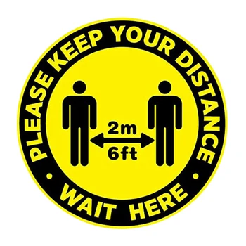 

Non Slip PVC Weather Resistant Safety Sign School Subway Station Notice Keep Distance Warning Outdoor Supermarket Floor Stickers