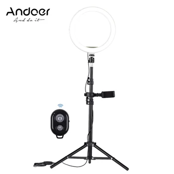 

Andoer 10 Inch LED Video Ring Light Photography Lamp 3 Lighting Modes 3200-5600K Dimmable USB Powered for YouTube Live Video