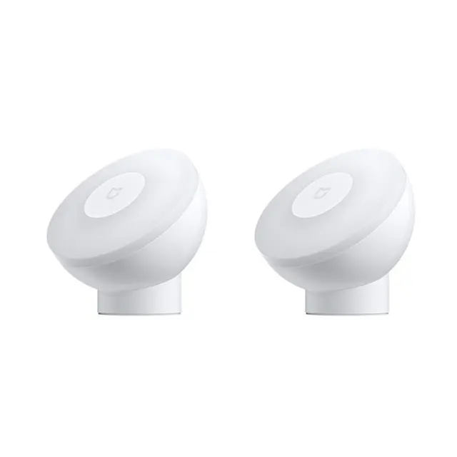2 pcs Xiaomi Mijia светодиодный индукционный Ночной светильник 2 360 Вращающаяся Магнитная база Регулируемая яркость инфракрасный датчик тела - Цвет: 2 pcs