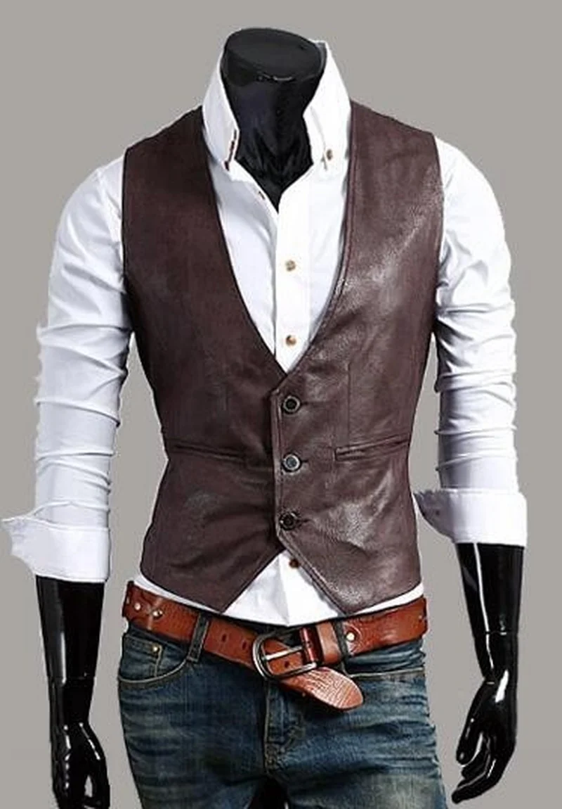 Купить Мужскую Жилетку Коричневую