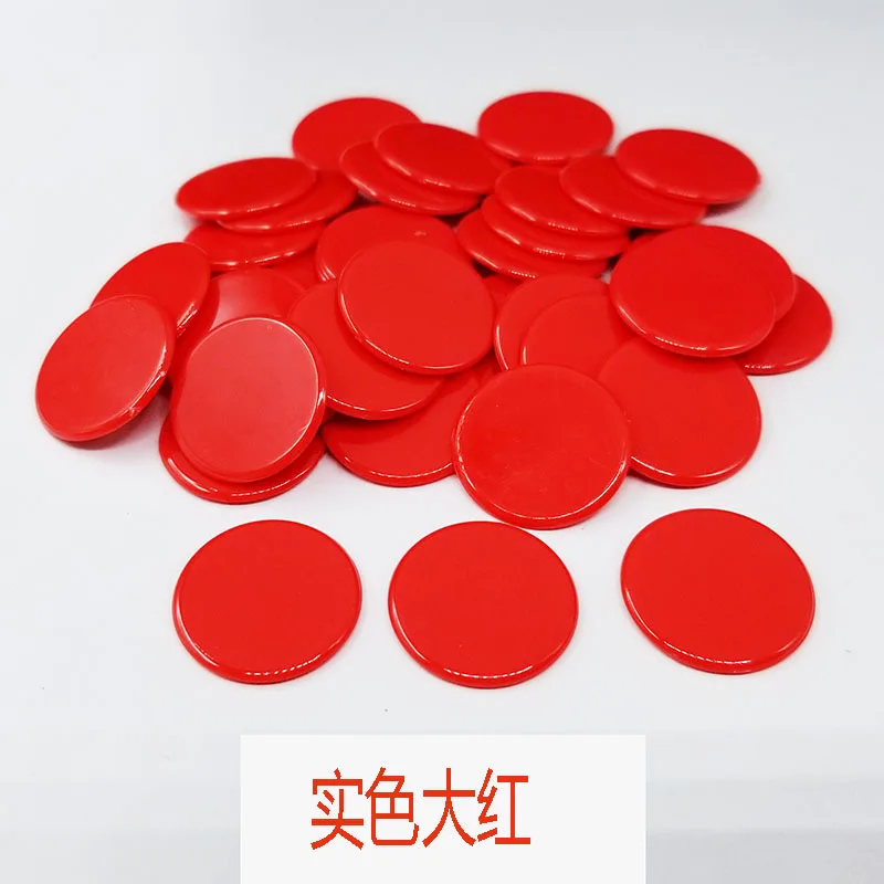 100pcs red 100 шт./компл. 4 цвета 19 мм креативный подарок аксессуары пластиковые покерные фишки казино маркеры бинго маркер весело Семья клуб игра игрушка - Цвет: 100pcs red