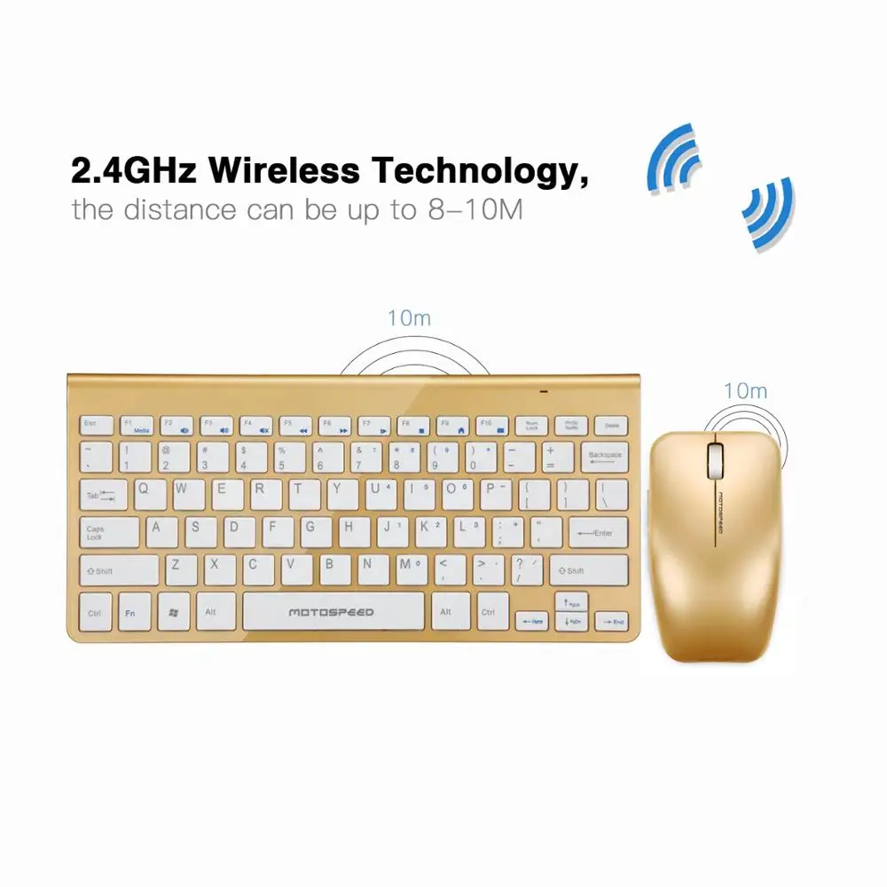 Motospeed G9800 2,4G Беспроводная клавиатура и мышь Мини мультимедийная клавиатура мышь комбо набор для ноутбука ноутбук Рабочий стол Mac PC tv