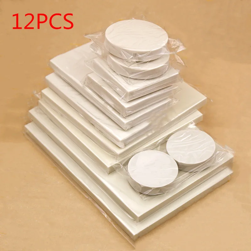 

12 PCS/Set White Rubber Brick Hand Carving Rubber Stamp scrapbook DIY Material Various sizes