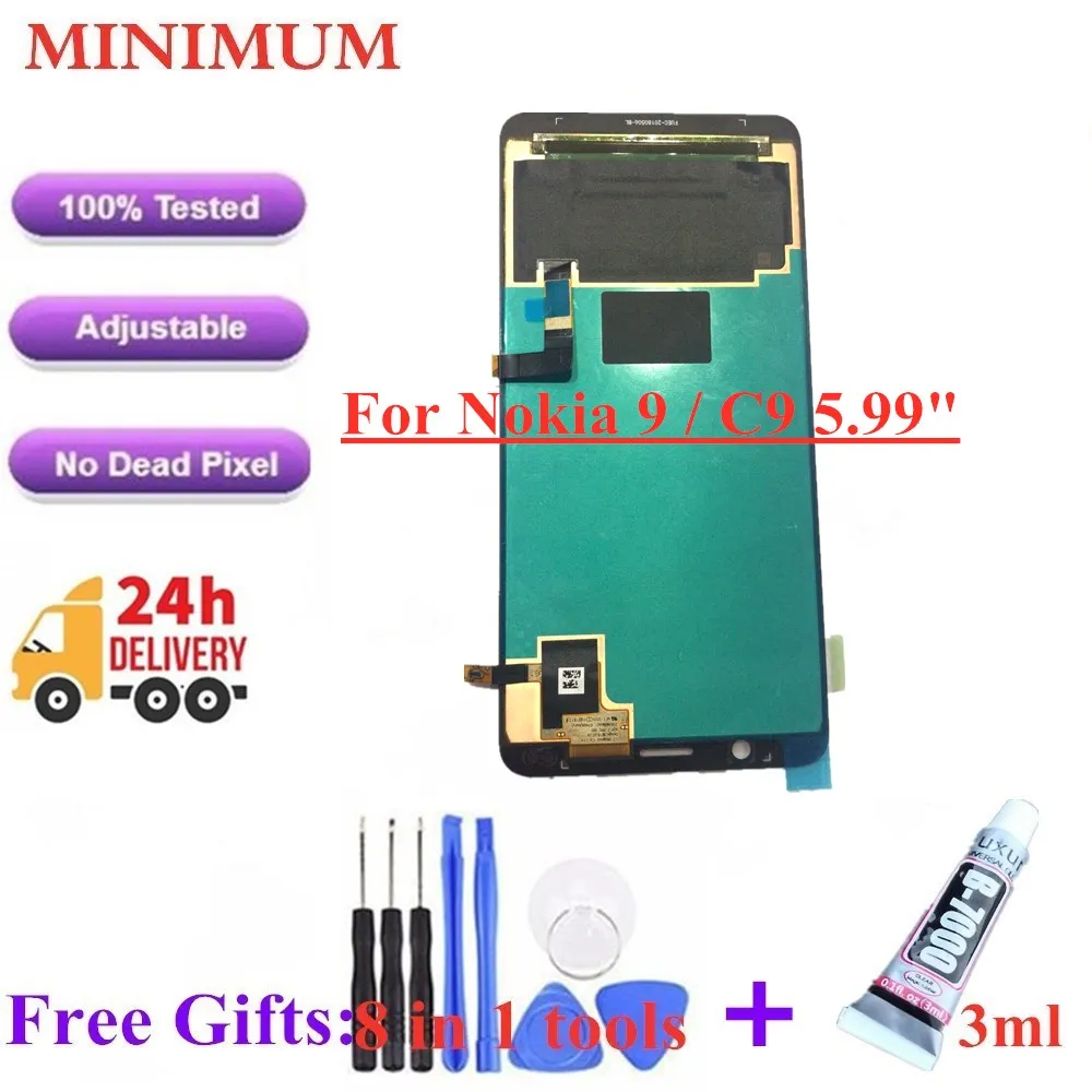 

For Nokia 9 / C9 5.99" AMOLED LCD Display Touch Screen Digitizer Assembly Replacement For Nokia 9 PureView TA-1005 TA-1004 LCDs