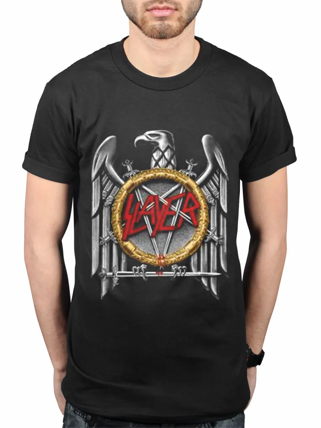 Официальный Slayer Серебряный Орел футболка мусор Металл дождь крови Ангел Смерти