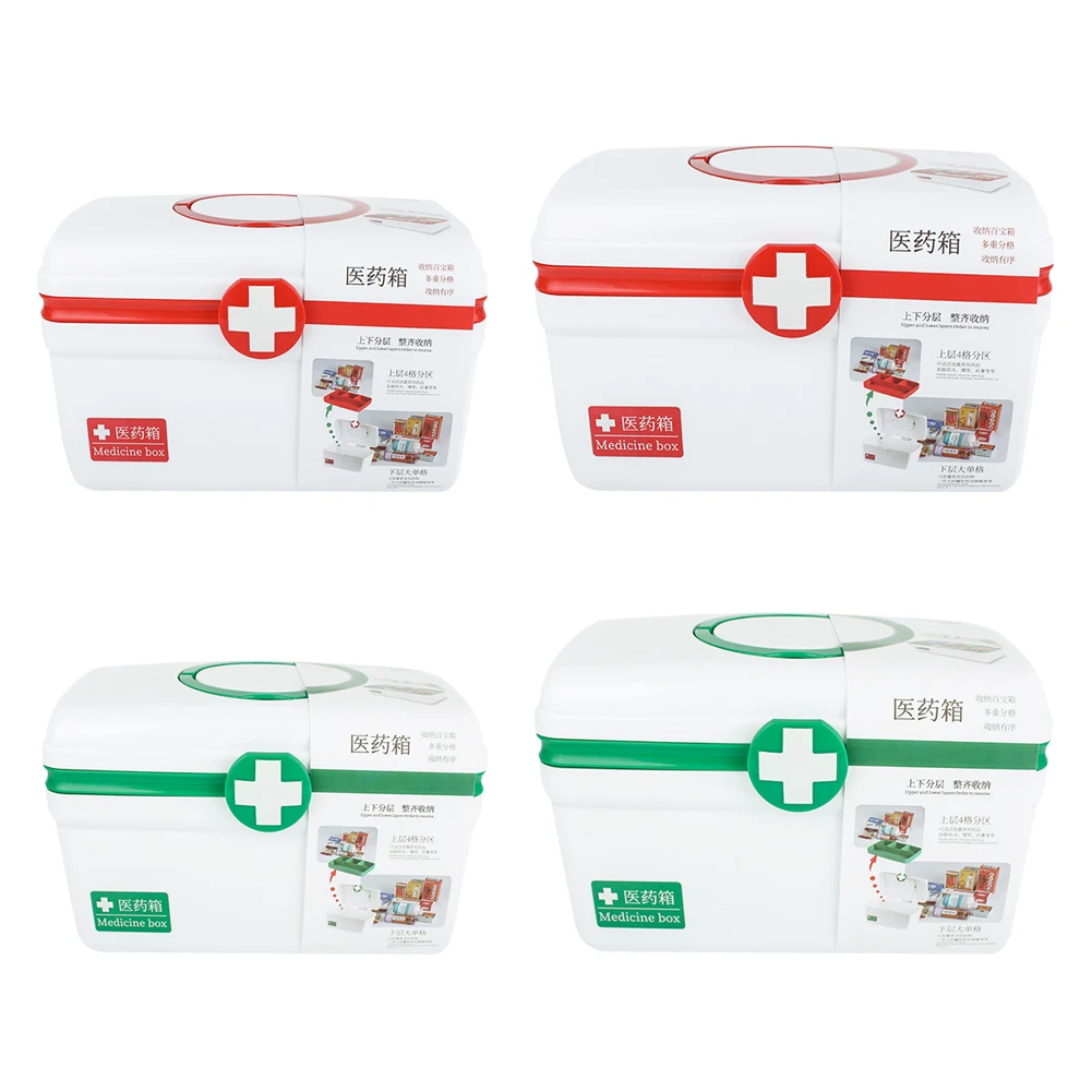 

Portable First Aid Box Emergency Kit Medical Drug Organizer for Home Travel
