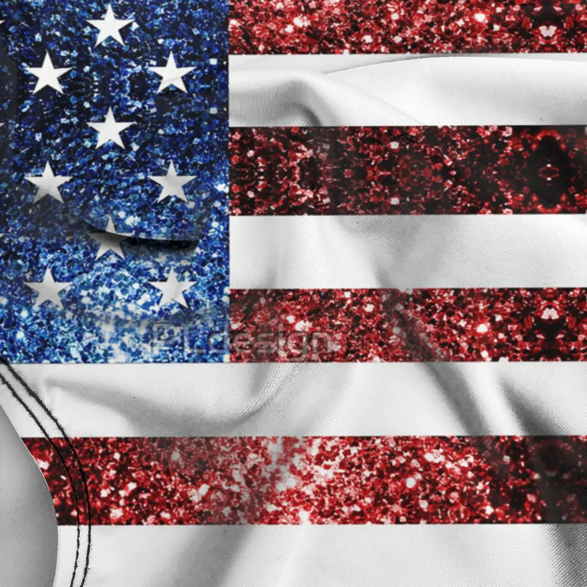 USA Flag Red Blue Sparkles Glitters sexy Bikinis Women Swimsuit Low Waist quick drying Women swimming pool Beach wear M3