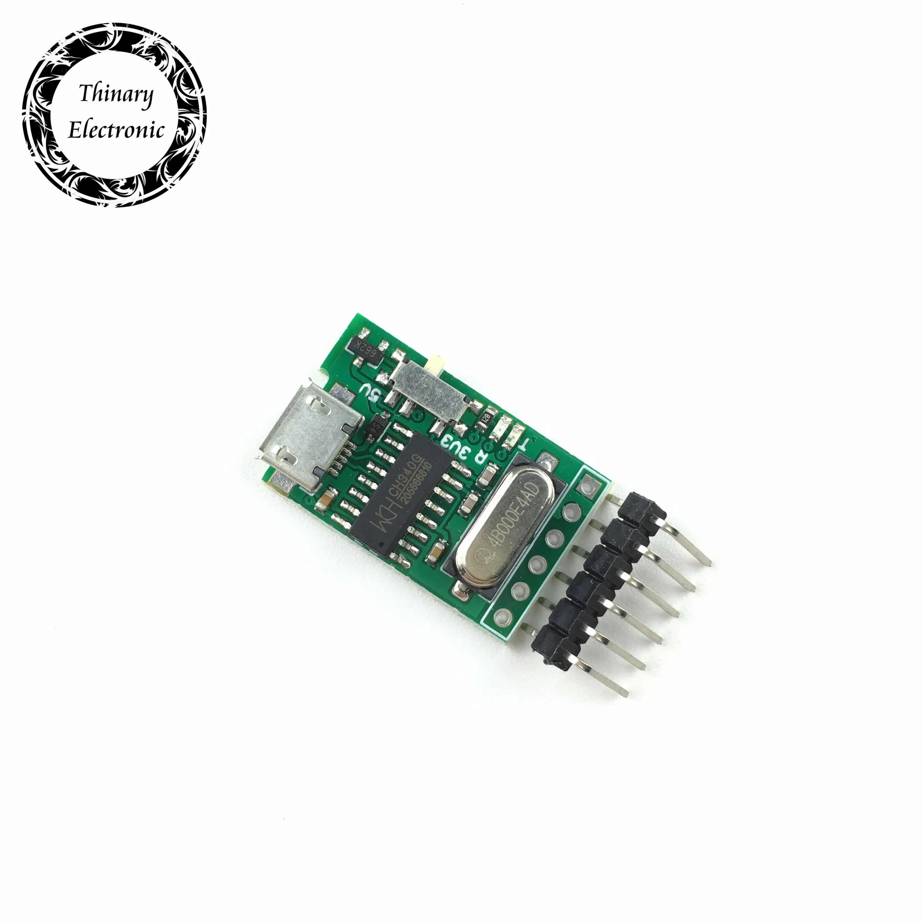 

Thinary Electronic 2Pcs USB to TTL converter Micro UART module CH340G CH340 3.3V 5V switch for downloader pro mini