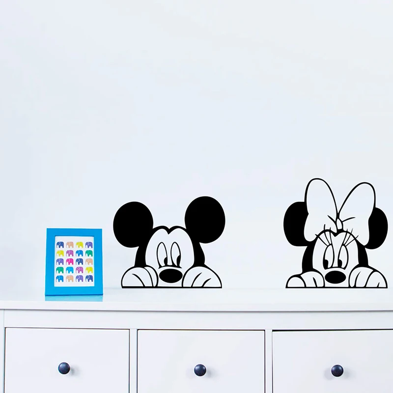 Cartoon Wall Stickers For Kids Bedroom Art Decor Cute Disney Mickey Minnie Mouse Baby Nursery Art Vinyl Wall Decals Cartoon Wall Stickers For Kids Bedroom Art Decor Cute Disney Mickey Minnie Mouse Baby Nursery Art Vinyl Wall Decals