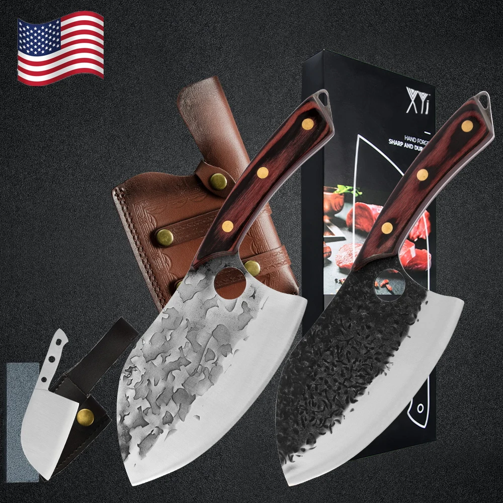 Sowoll 7'' INCH Slaughter Cleaver Knife Chinese Style Full Tang Stainless Steel Chef Kitchen Cooking Gift Box Accessory Tools | Дом и