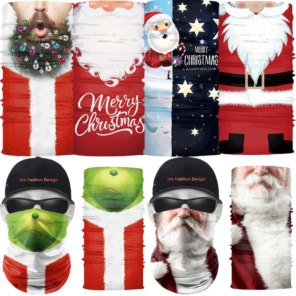 

Christmas Santa Claus Cosplay Costume Face Mask Neck Scarf Masks Bandana Headband Balaclava Dust Proof Gift Prop