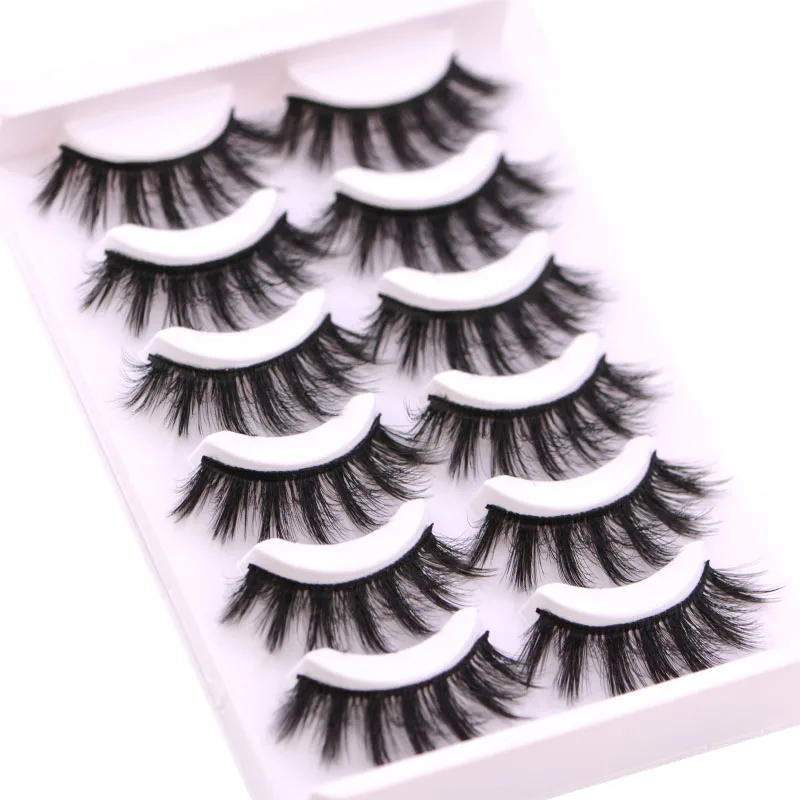6 pairs 8039 HBZGTLAD, 1/6 пар, натуральные накладные Искусственные ресницы, длинный макияж, 3d норковые ресницы, ресницы для наращивания, норковые ресницы для красоты - Цвет: 6 pairs 8039