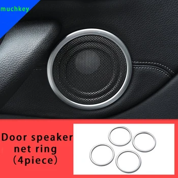 

For BMW X1 F48 2016-2019 Door speaker net ring chrome molding trim 4pcs
